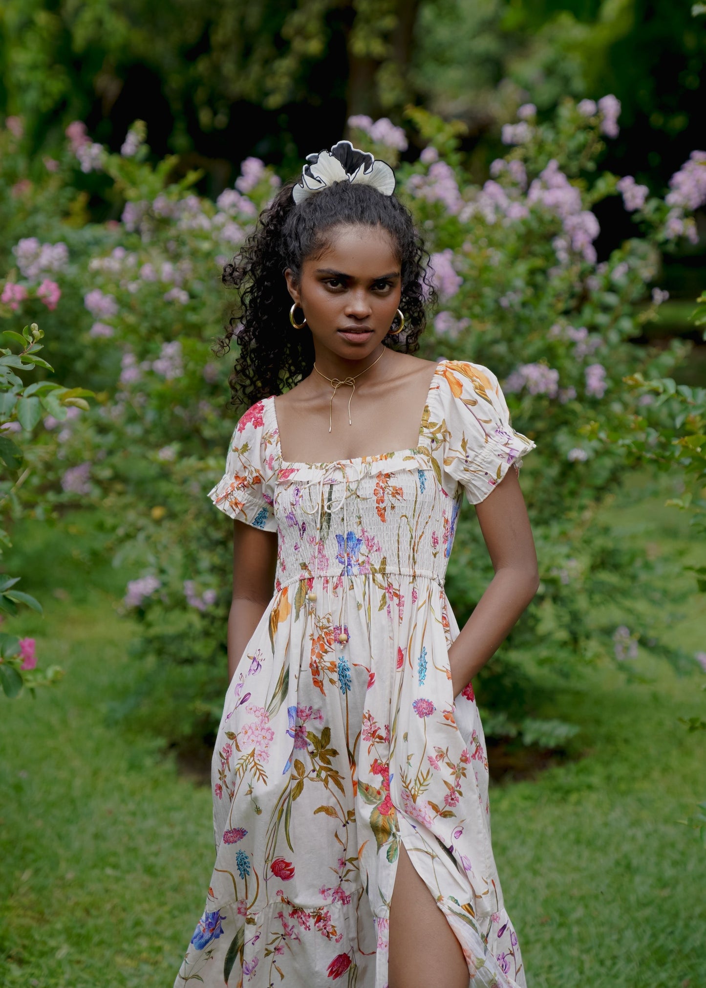 Mid length picture of floral midi dress