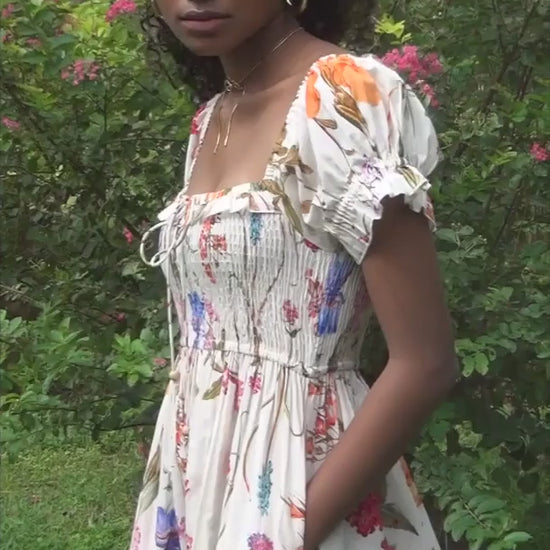 video picture of floral midi dress